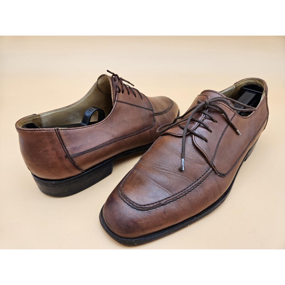 BILL BLASS Men's Brown Leather Dress Shoes~Made In Italy Size 10